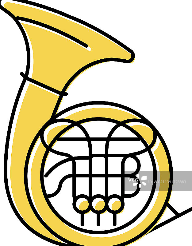 管乐器音乐家乐器彩色图标图片素材