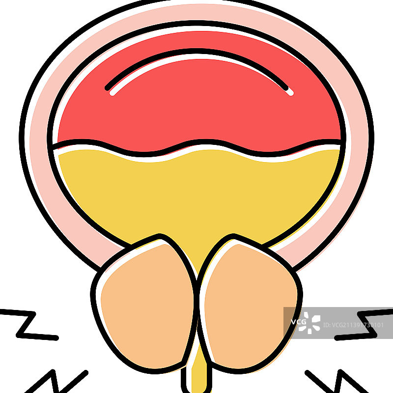 前列腺阻塞尿道彩色图标图片素材