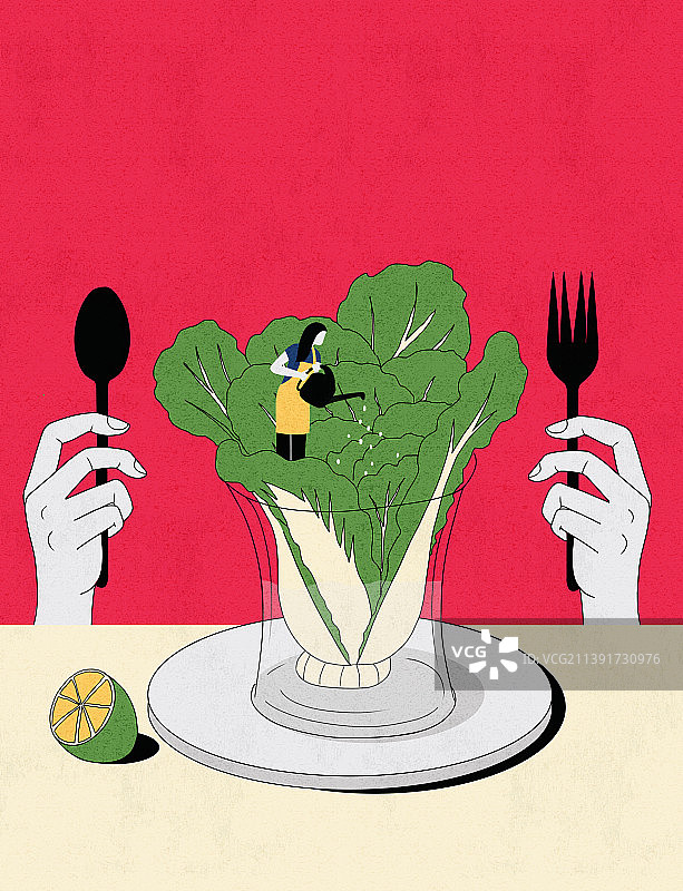 想象系列盘中餐插画图片素材