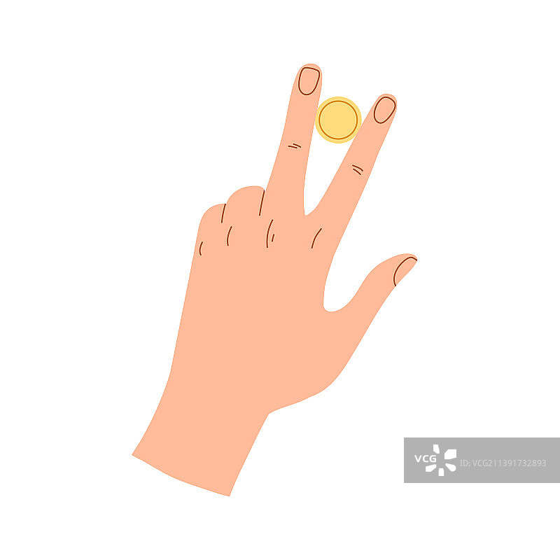 手指夹金币图标图片素材