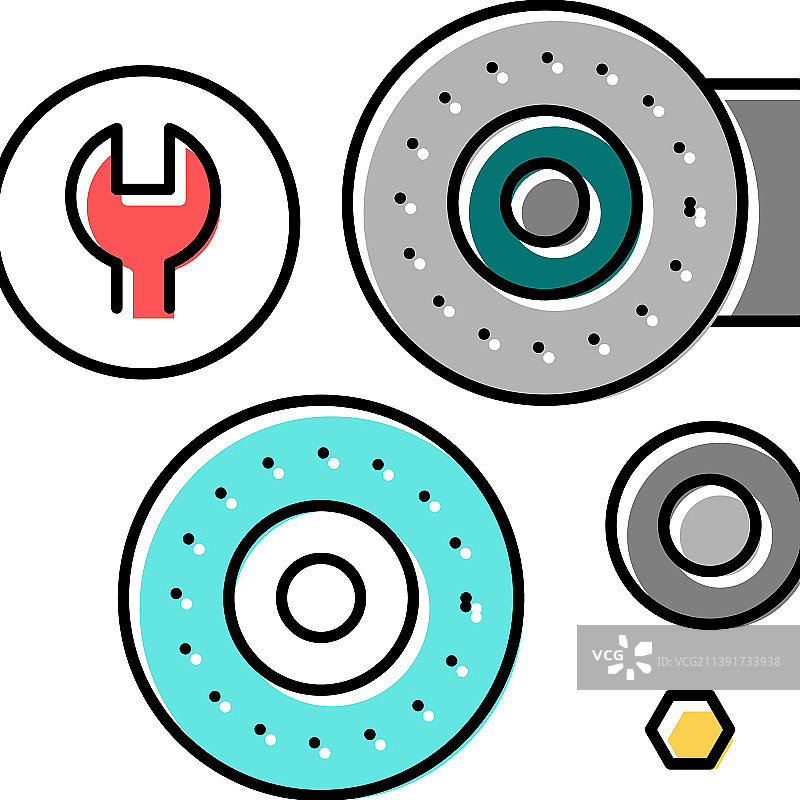 轴承更换彩色图标图片素材