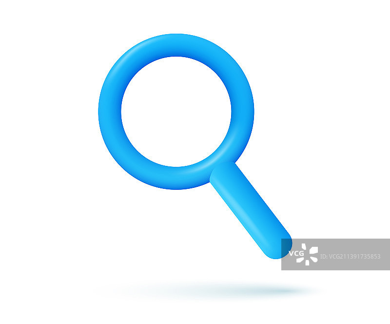 带云的3D搜索图标图片素材