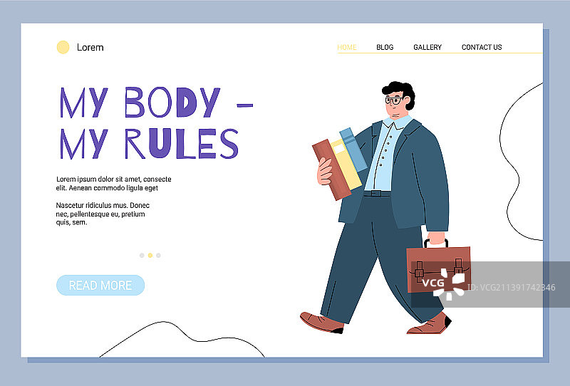 我的身体我做主网站布局与胖男人图片素材
