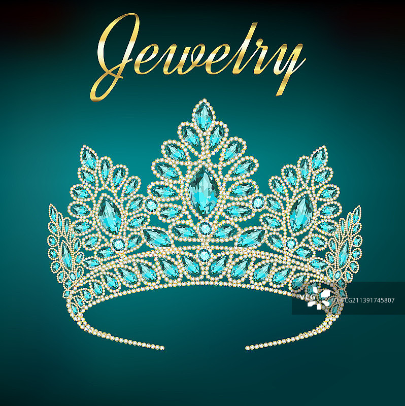镶嵌宝石的精美头饰皇冠图片素材
