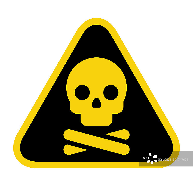 骷髅和骨头图标：警告有毒图片素材