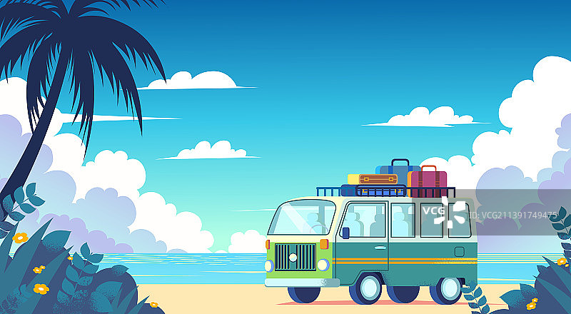 夏季海边旅行图片素材