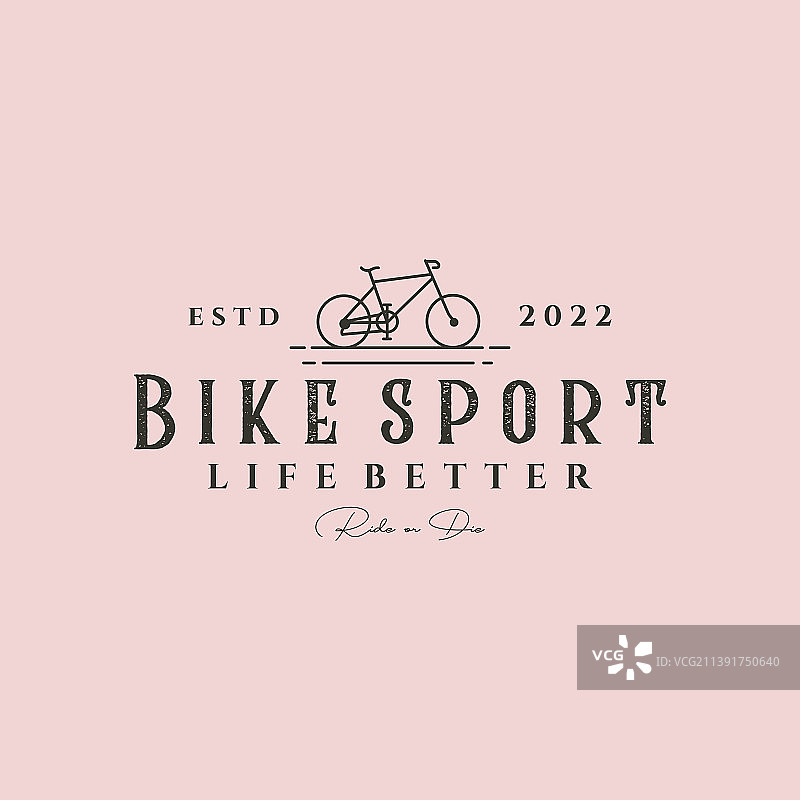 自行车运动线条艺术logo设计图片素材