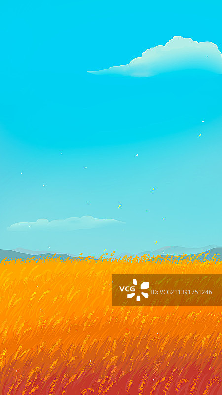 秋天成熟农作物手绘插画图片素材