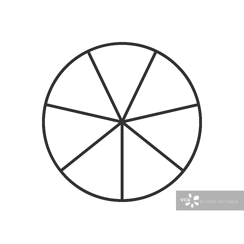 分成7个扇形的圆形图或披萨图片素材