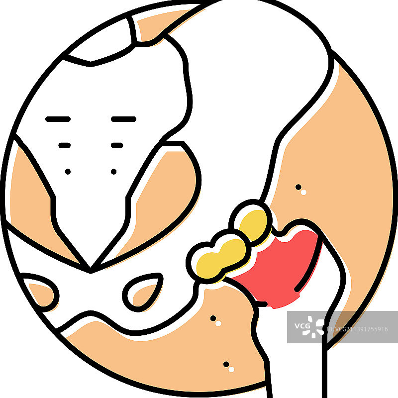 关节软骨痛风彩色图标图片素材