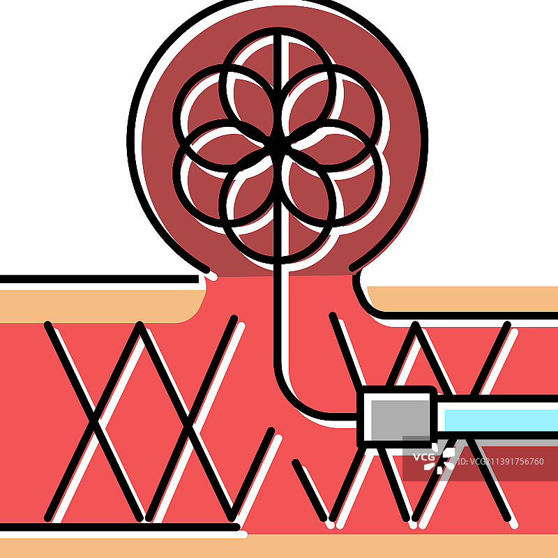 线圈栓塞彩色图标图片素材