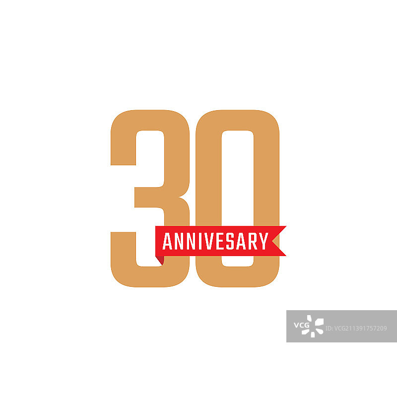 带红色丝带的30周年庆典图片素材