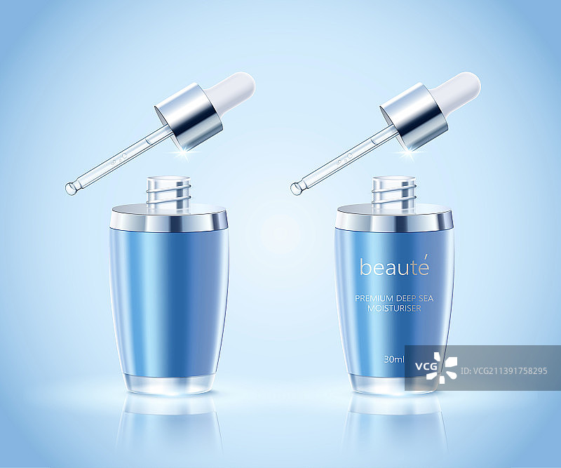 补水护肤品玻璃瓶包装设计图片素材