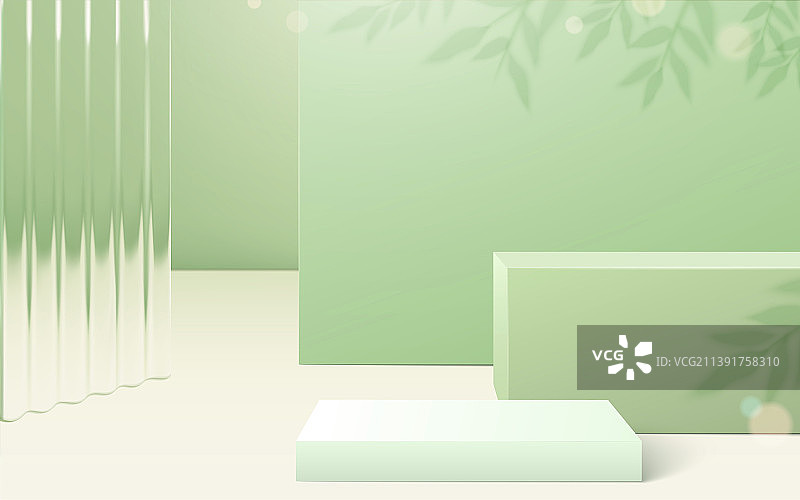 明亮绿色产品展示台背景素材图片素材