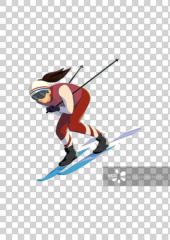 越野滑雪运动员图片素材