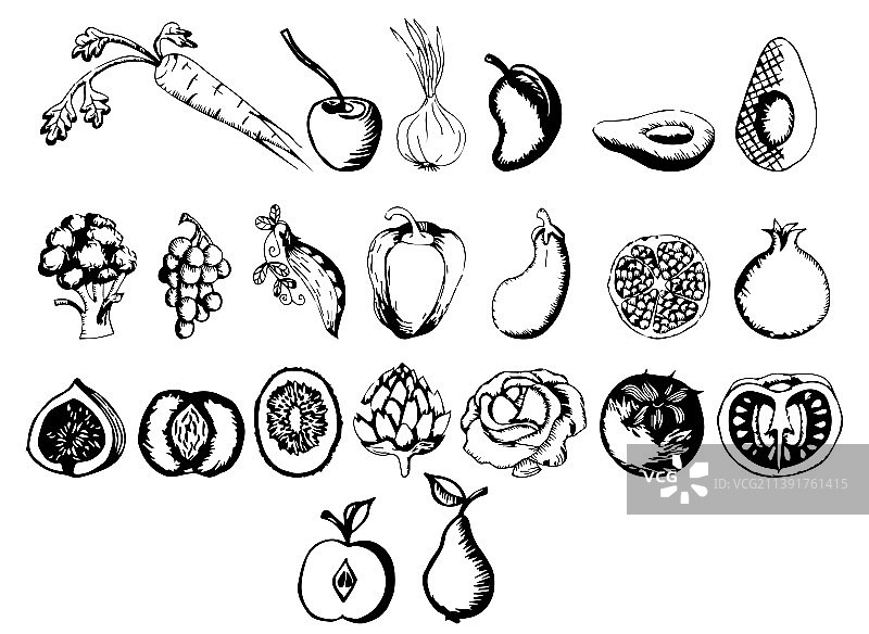 手绘蔬菜合集图片素材