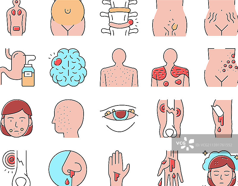 疾病健康问题合集图标图片素材