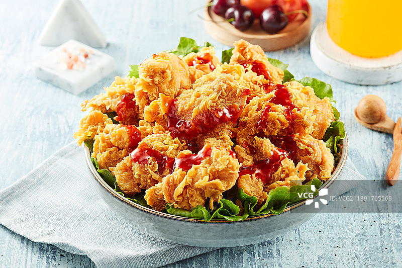 香炸鸡肉块图片素材