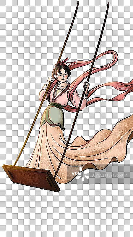 荡秋千的女孩图片素材