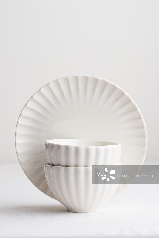 白色餐具组合图片素材