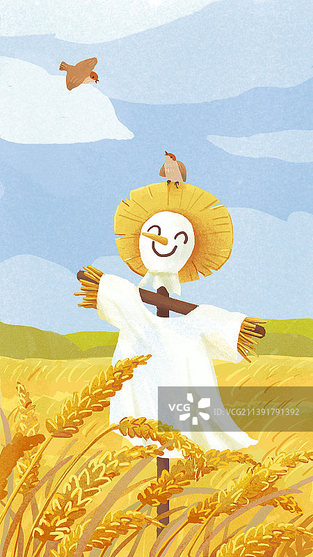 秋天的稻草人图片素材