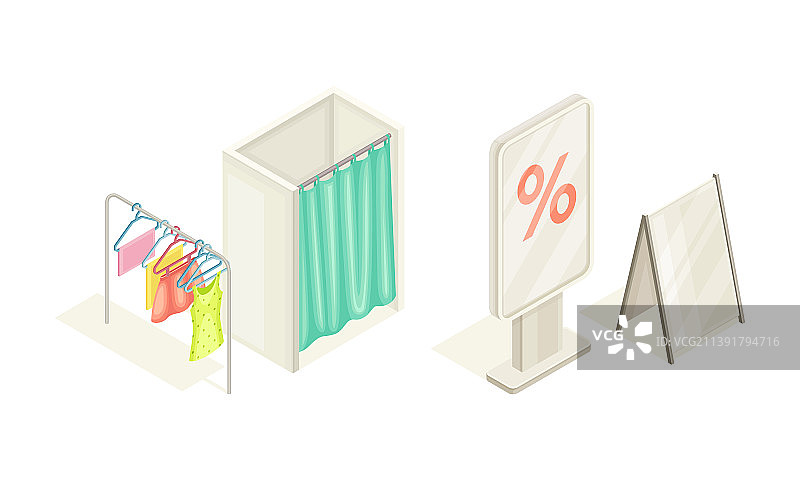 在线购物元素：更衣室及其他图片素材
