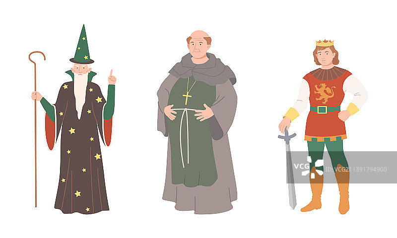 童话英雄：巫师、王子和僧侣图片素材