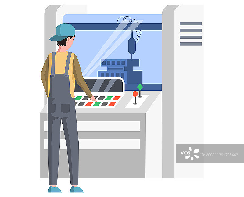 操作设备控制面板的男人图片素材