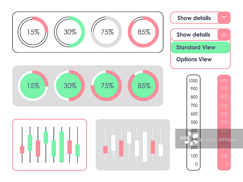 实时监控数据UI元素套件图片素材