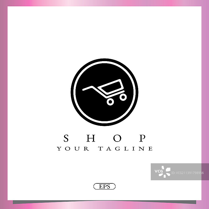 购物车黑白高档优雅标志图片素材