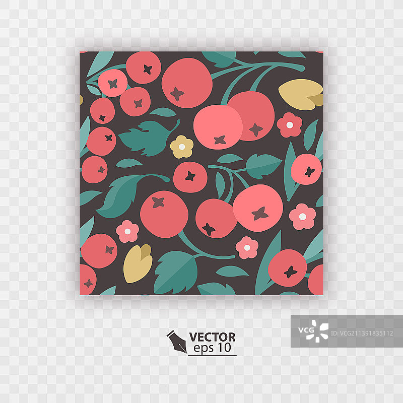 山楂树枝无缝图案图片素材