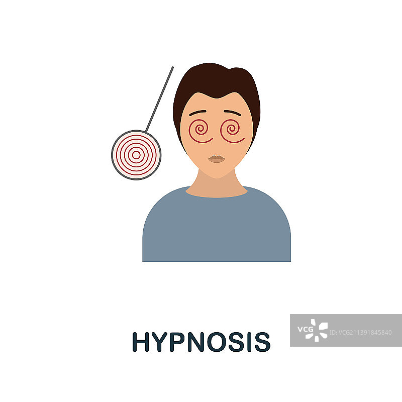 催眠扁平图标彩色元素符号图片素材