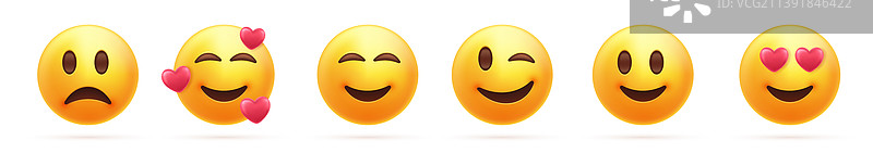 微笑表情符号图标组合图片素材