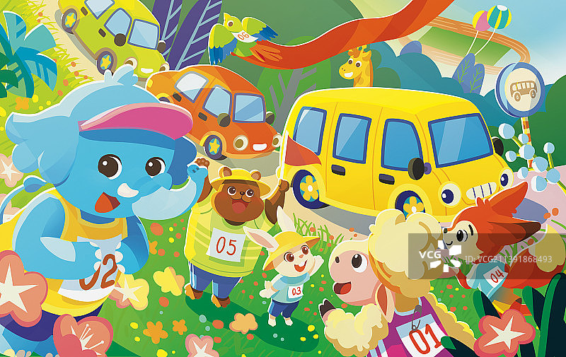 动物运动会图片素材