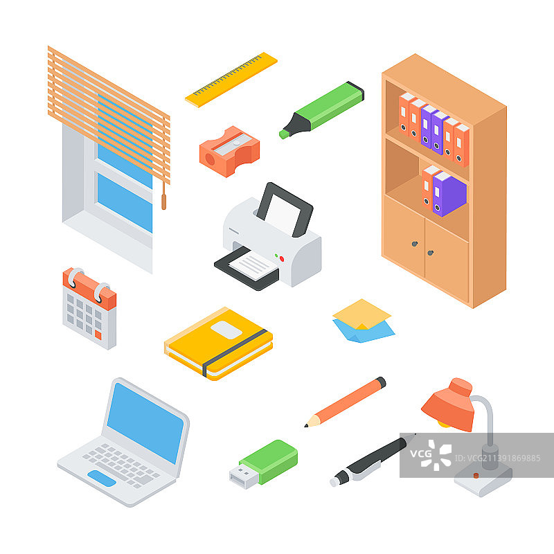 现代办公室用品图案图片素材