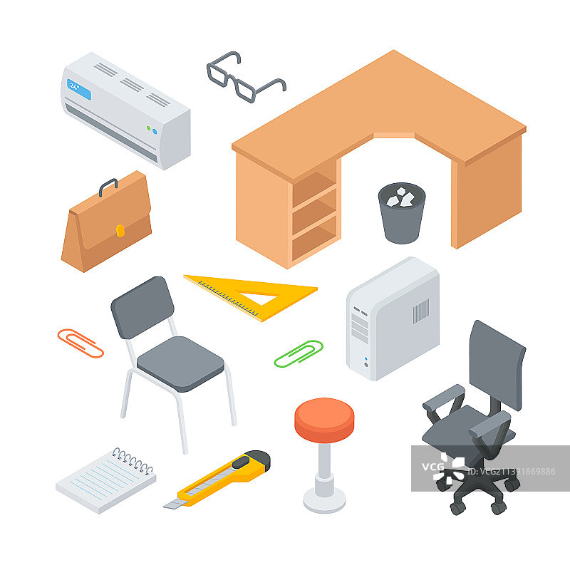 现代办公室设计元素合集图片素材