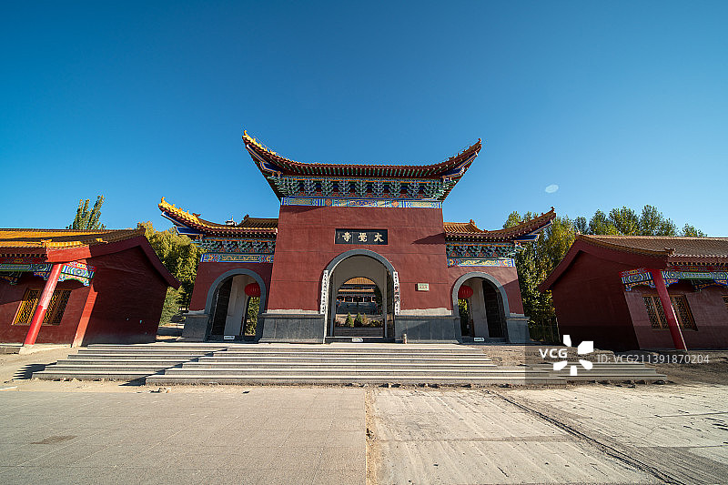 甘肃省金昌市永昌县北海子湿地，北武当山风光图片素材