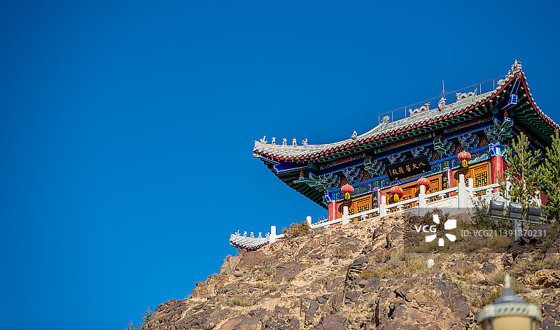 甘肃省金昌市永昌县北海子湿地，北武当山风光图片素材