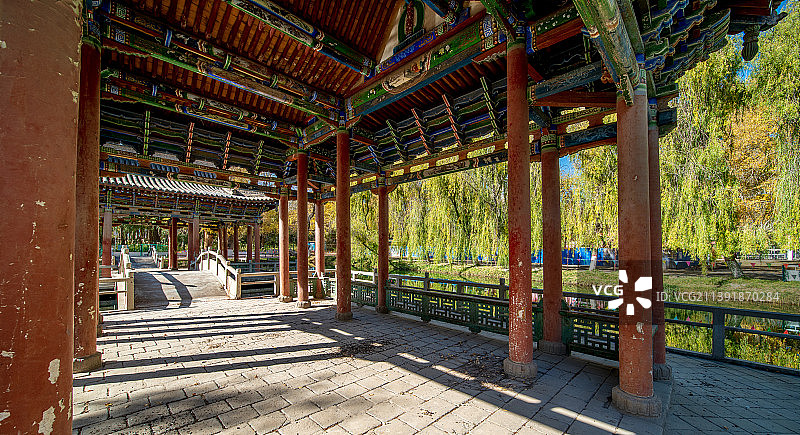 甘肃省金昌市永昌县北海子湿地，北武当山风光图片素材