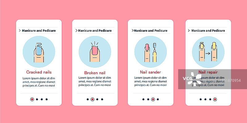 美容引导移动应用界面图片素材