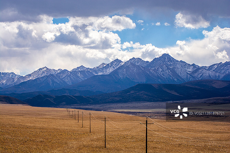 甘肃省张掖市山丹县山丹军马场，当前世界最大和历史最悠久的马场图片素材