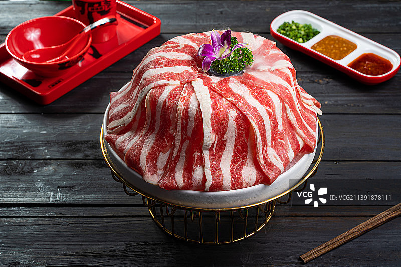 火锅烤肉肥牛片图片素材