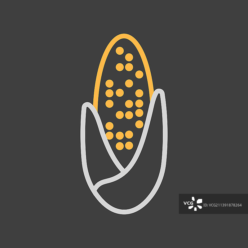 分离式玉米芯扁平图标图片素材