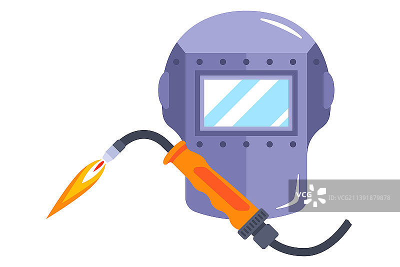 焊接机和焊接面罩，用于焊接钢铁图片素材