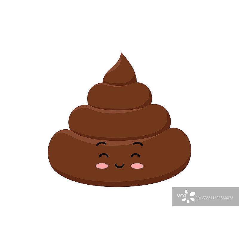 微笑的可爱滑稽粪便角色图片素材