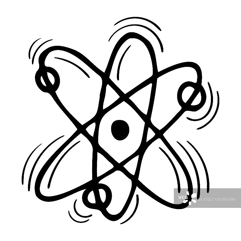 手绘分子图标轮廓图片素材