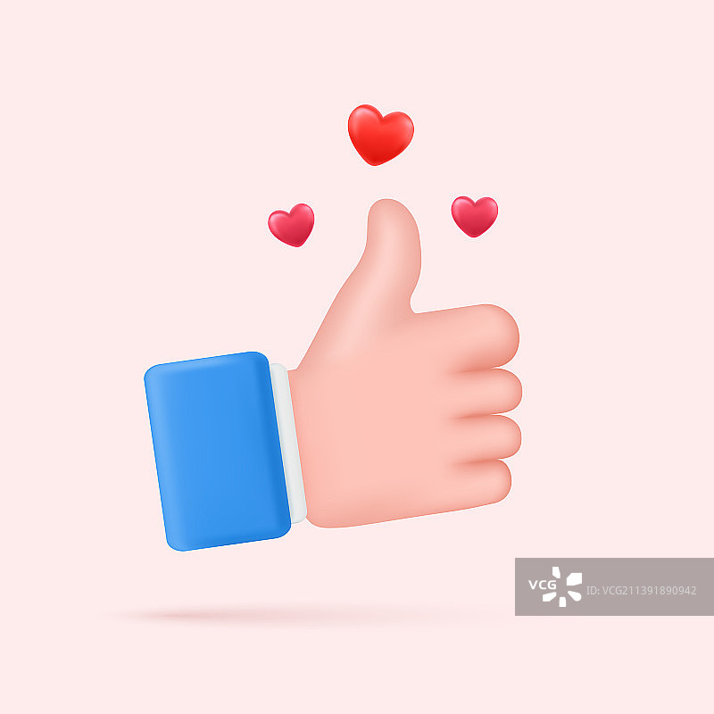 表示认可和红心的手势符号图片素材