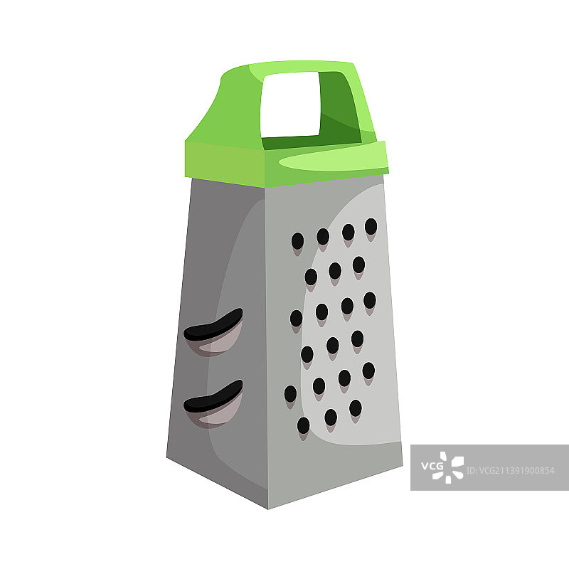 白色背景上的卡通厨房刨丝器图像图片素材