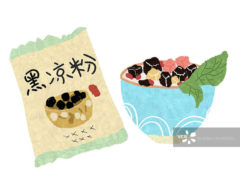 居家自制冰凉粉夏日暑假假期吃冰粉烧仙草下午茶奶茶零食小吃夏日降暑网红零食图片素材