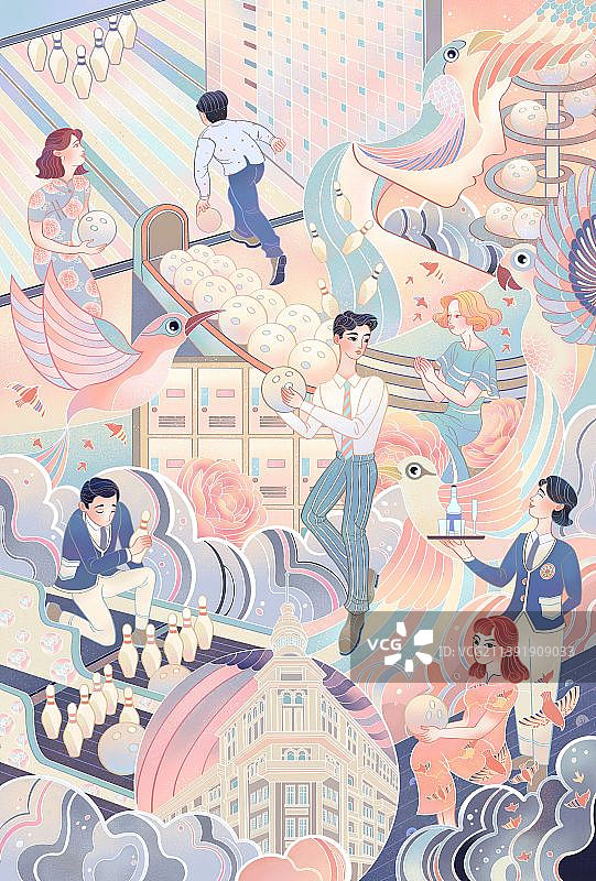 打保龄球的人图片素材